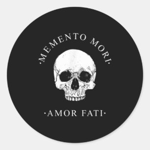 Stoic Philosophy Memento Mori Amor Fati Skull Stoi Runder Aufkleber