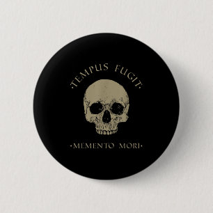 Stoic Philosophy Tempus Fugit Memento Mori Skull S Button
