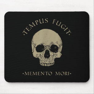 Stoic Philosophy Tempus Fugit Memento Mori Skull S Mousepad