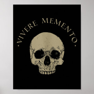 Stoic Philosophy Vivere Memento Skull Stoicism Quo Poster
