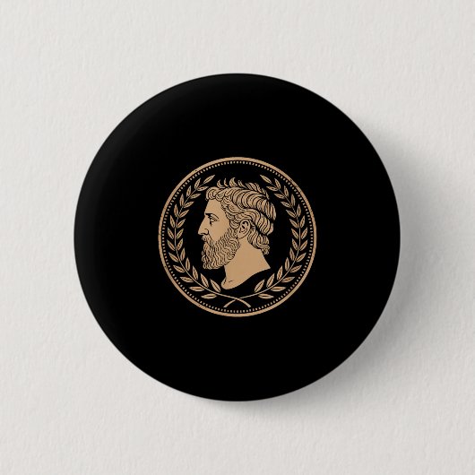 Stoic Roman Epictetus Bust Button (Vorderseite)