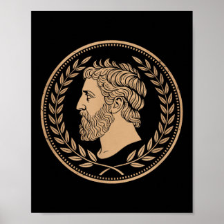 Stoic Roman Epictetus Bust Poster