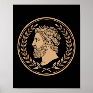 Stoic Roman Epictetus Bust Premium Poster