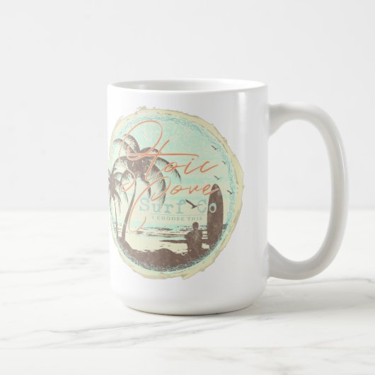 Stoic Surf Beach Ocean Palmen - Tasse (Rechts)