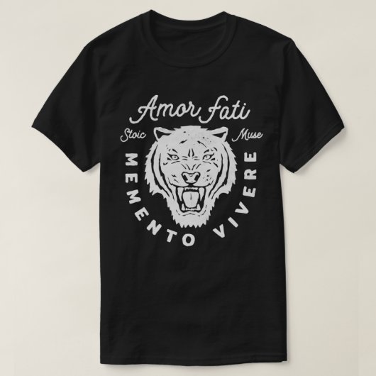 Stoic Zitat Amor Fati Tiger Graphic T-Shirt (Design vorne)