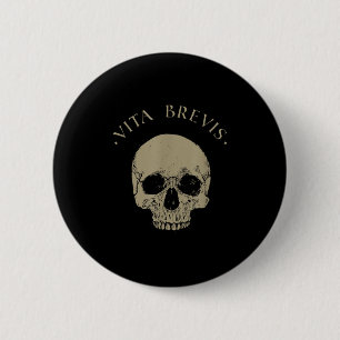 Stoische Philosophie Vita Brevis Skull Stoicism Zi Button