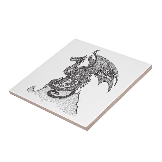 Stoischer Drache Fliese (Seite)