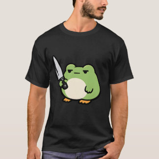 Stoischer Frosch-Messer-Doodle T-Shirt