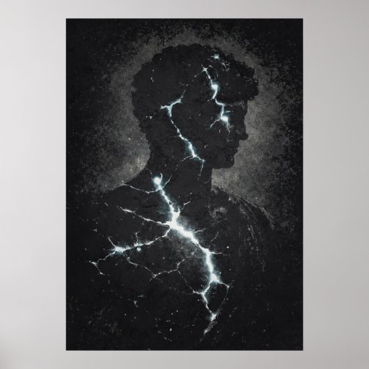 Stoischer Wächter, moderne Matrix-Abstrakte Kunst Poster (Vorne)
