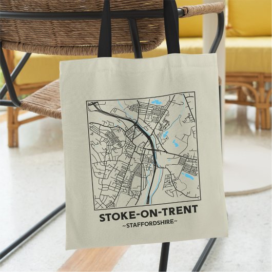 Stoke-on-Trent City Map Tote Bag Tragetasche