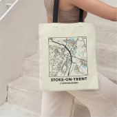 Stoke-on-Trent City Map Tote Bag Tragetasche
