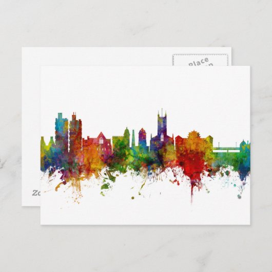 Stoke-on-Trent England Skyline Postkarte (Vorne/Hinten)