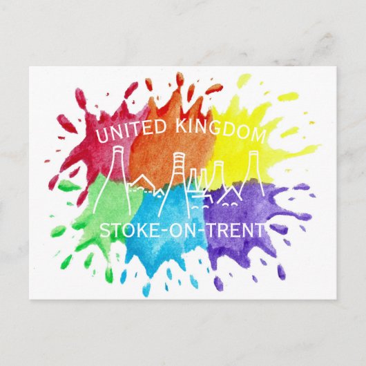 Stoke-on-Trent, Paint Splashes Postkarte (Vorderseite)