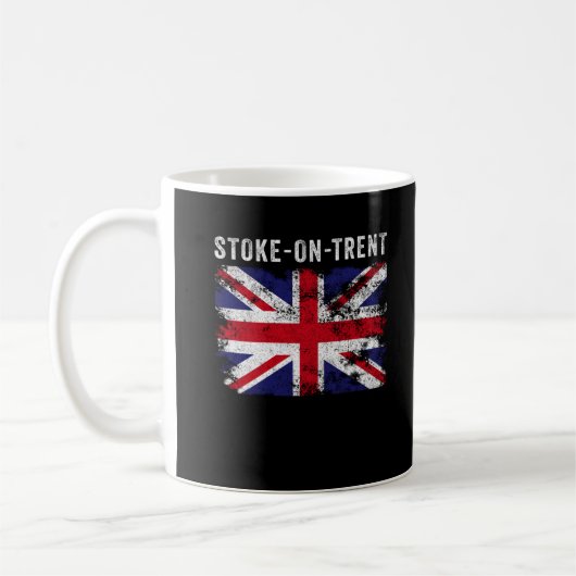 Stoke-On-Trent UK Flag England Souvenir Kaffeetasse (Links)