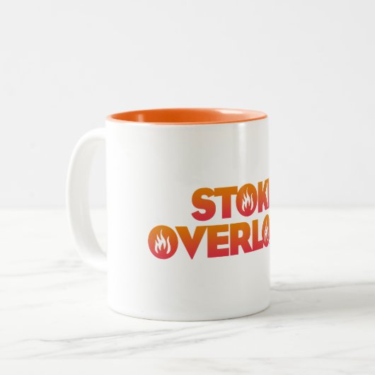 Stoke Overload Flames Zweifarbige Tasse (Vorderseite Links)