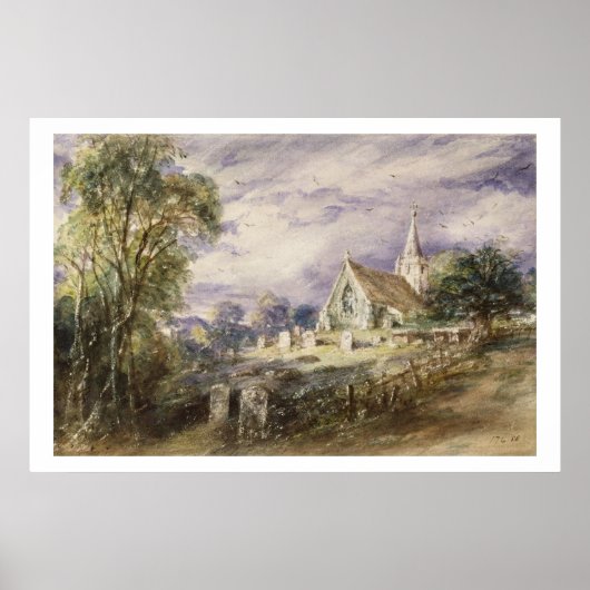 Stoke Poges Church, 1833 (w/c on paper) Poster (Vorne)