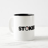 Stoked AF Zweifarbige Tasse (Vorderseite Links)