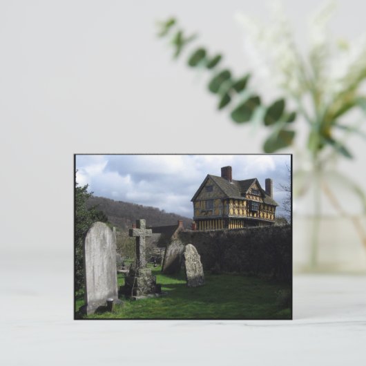 Stokesay Castle Manor House Shropshire England Postkarte (Stehend Vorderseite)