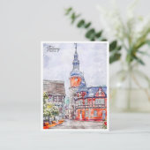 Stolberg Deutschland Vintage Reise Aquarell Postkarte (Stehend Vorderseite)