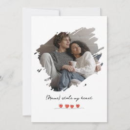 Stole My Heart Valentine's Day Photo Personalized Feiertagskarte