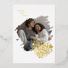 Stole My Heart Valentine's Day Photo Personalized Folien Feiertagskarte