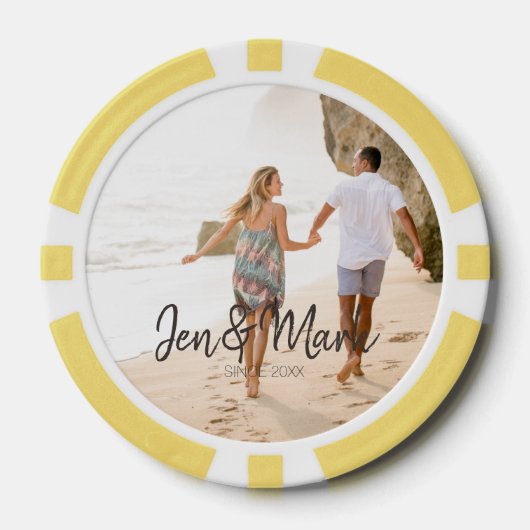 Stolen Foto. Name und Jahr Typografie. Pokerchips (Vorderseite)