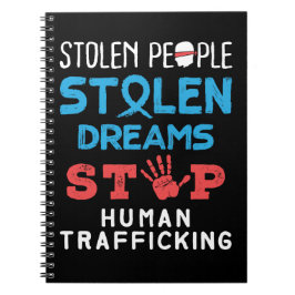 Stolen Menschen trotzen Träumen stoppen Menschenha Notizblock