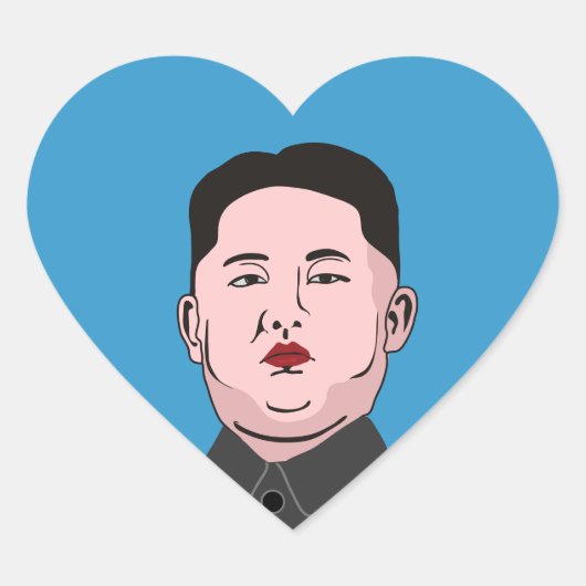 Stolid Kim Jong-un Herz-Aufkleber (Vorderseite)