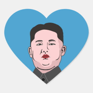 Stolid Kim Jong-un Herz-Aufkleber