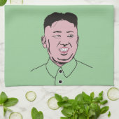 Stolid Kim Jong-UNO Geschirrtuch (Gefaltet)