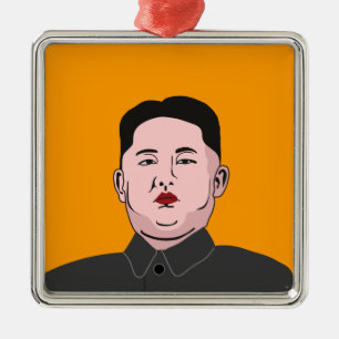 Stolid Kim Jong-UNO Silbernes Ornament