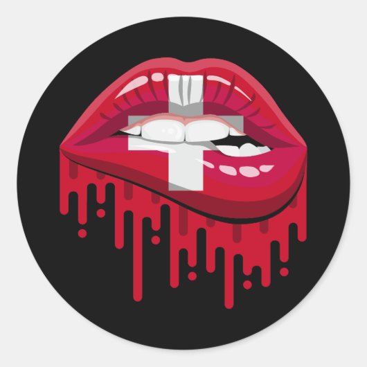 Stolperflagge der Schweiz Runder Aufkleber (Vorderseite)