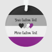 Stolperflagge für Asexualität mit Text Ornament (Rückseite)