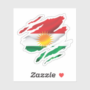 Stolperflagge Kurdistan Aufkleber