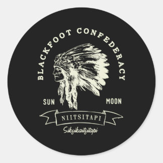 Stolpermeister von Blackfoot Confederacy Amerikani Runder Aufkleber