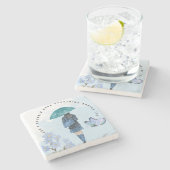 Stolpern Sie nicht über etwas hinter Ihnen Steinuntersetzer (Seitenansicht)