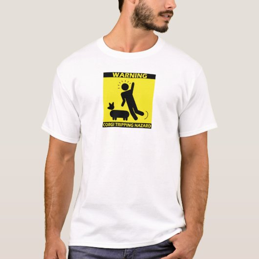Stolpernd Gefahr - Corgi T-Shirt (Vorderseite)