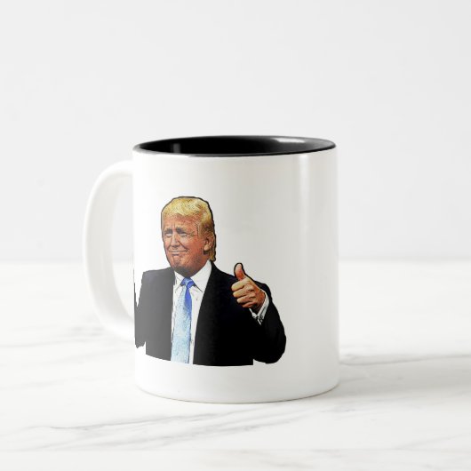 Stolpersteine - Donald Trump Zweifarbige Tasse (Vorderseite Links)