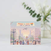 "Stolz 2025 - Liebe ist grenzenlos" Postkarte (Stehend Vorderseite)