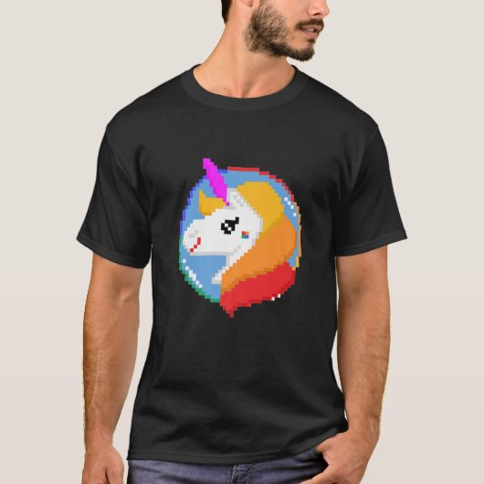 Stolz 8-Bit Unicorn Rainbow Graphic T-Shirts LGBT (Vorderseite)