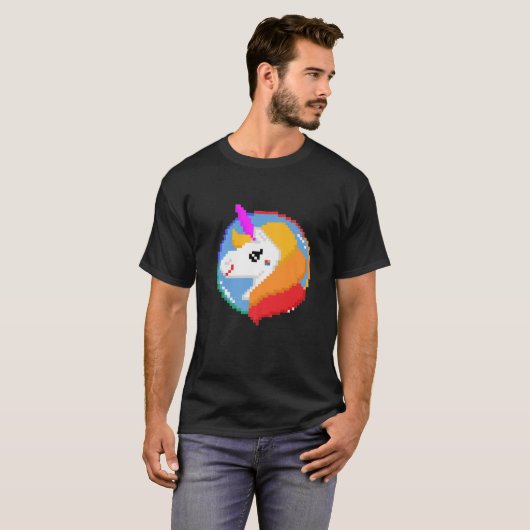 Stolz 8-Bit Unicorn Rainbow Graphic T-Shirts LGBT (Vorne ganz)