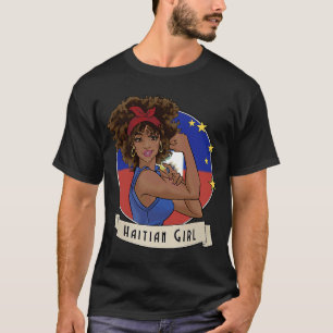 Stolz Afro Haitian Haitian Girl Haiti Flag Heritag T-Shirt