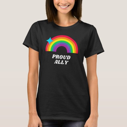 Stolz Ally Lgbtq Unterstützung Gay Lesbian Awarene T-Shirt (Vorderseite)