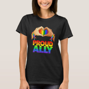 Stolz Ally Pride LGBT Flag Herz Gay Lesbian Vinta T-Shirt