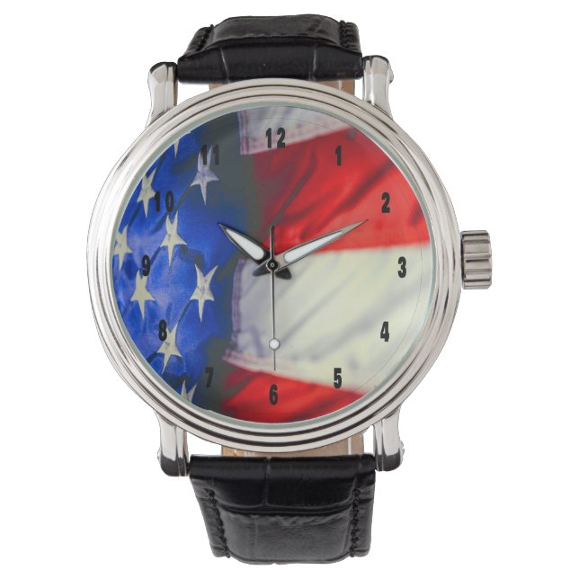 Stolz als Amerikaner Armbanduhr (Vorderseite)