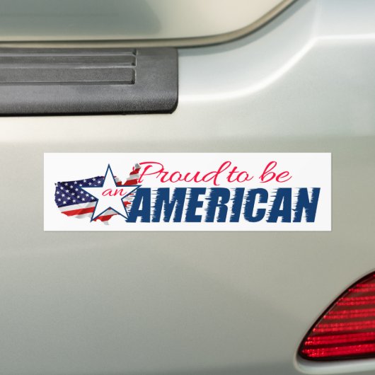 Stolz als Amerikaner Autoaufkleber (Auf Auto)