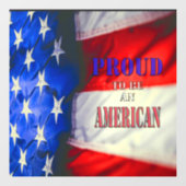 Stolz als Amerikaner Fensteraufkleber (Blatt)