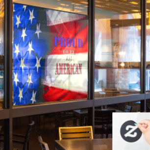Stolz als Amerikaner Fensteraufkleber