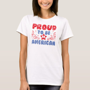 Stolz als Amerikaner - Patriotische Typografie Des T-Shirt