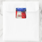 Stolz als Amerikaner Quadratischer Aufkleber (Tasche)
